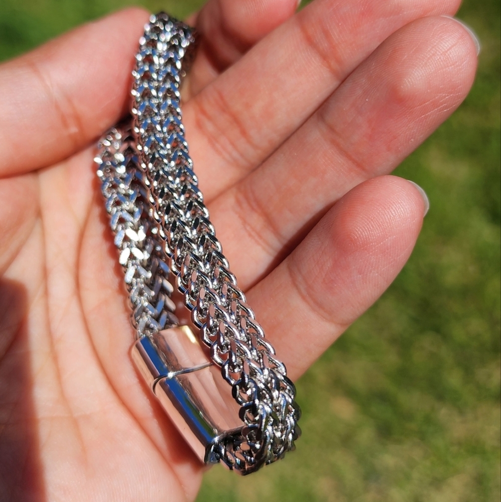 Men's Silver Chain Bracelet - Picture 8 of 10